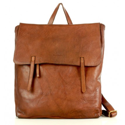 K39F Sac à dos sac à main 2 en 1 femme homme noir marron. Sac à dos unisex urbain cuir italiene vintage 